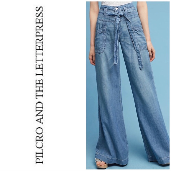 tie waist denim jeans